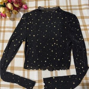 Black Starry Women's Top